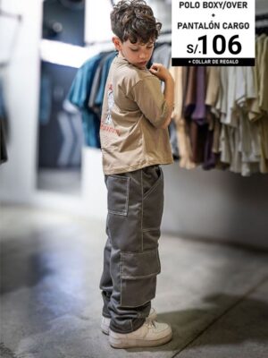 Pack Carguito: Polo Boxy Fit /over + Pantalón Cargo + Regalo collar III