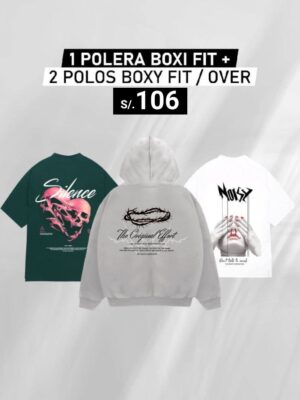PACK:  1 POLERA + 2 POLOS BOXY FIT / OVER /  Unisex X