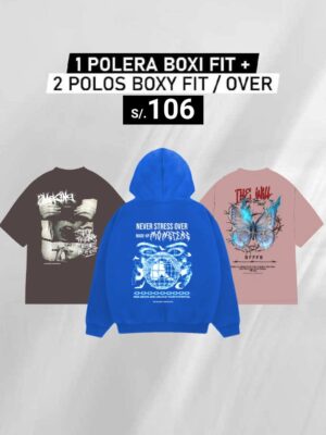 PACK:  1 POLERA + 2 POLOS BOXY FIT / OVER /  Unisex