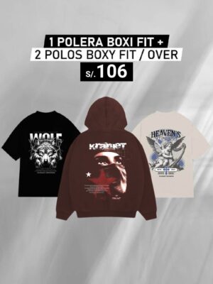 PACK:  1 POLERA + 2 POLOS BOXY FIT / OVER /  Unisex V