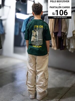 Pack Carguito: Polo Boxy Fit /over + Pantalón Cargo + Regalo collar II