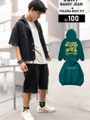 Pack Jort baggy jean + Polera boxy fit IV