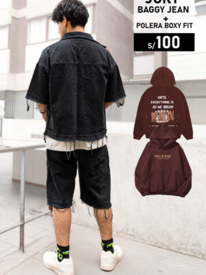 Pack Jort baggy jean + Polera boxy fit I