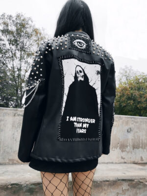 Jacket cuero vegano kraniet/ unisex