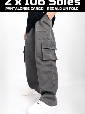 PACK 2 PANTALONES CARGO + POLO DE REGALO