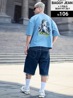 Jort Rasgado Oxido  + 1 Polos Boxy FIT 20/1