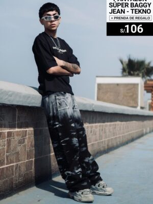 Pack: Super Pantalón baggy jean - Tekno + Polo regalo